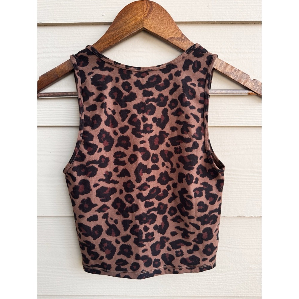 Abercrombie & Fitch v neck Leopard Cropped Tank Size XS - Picture 2 of 7